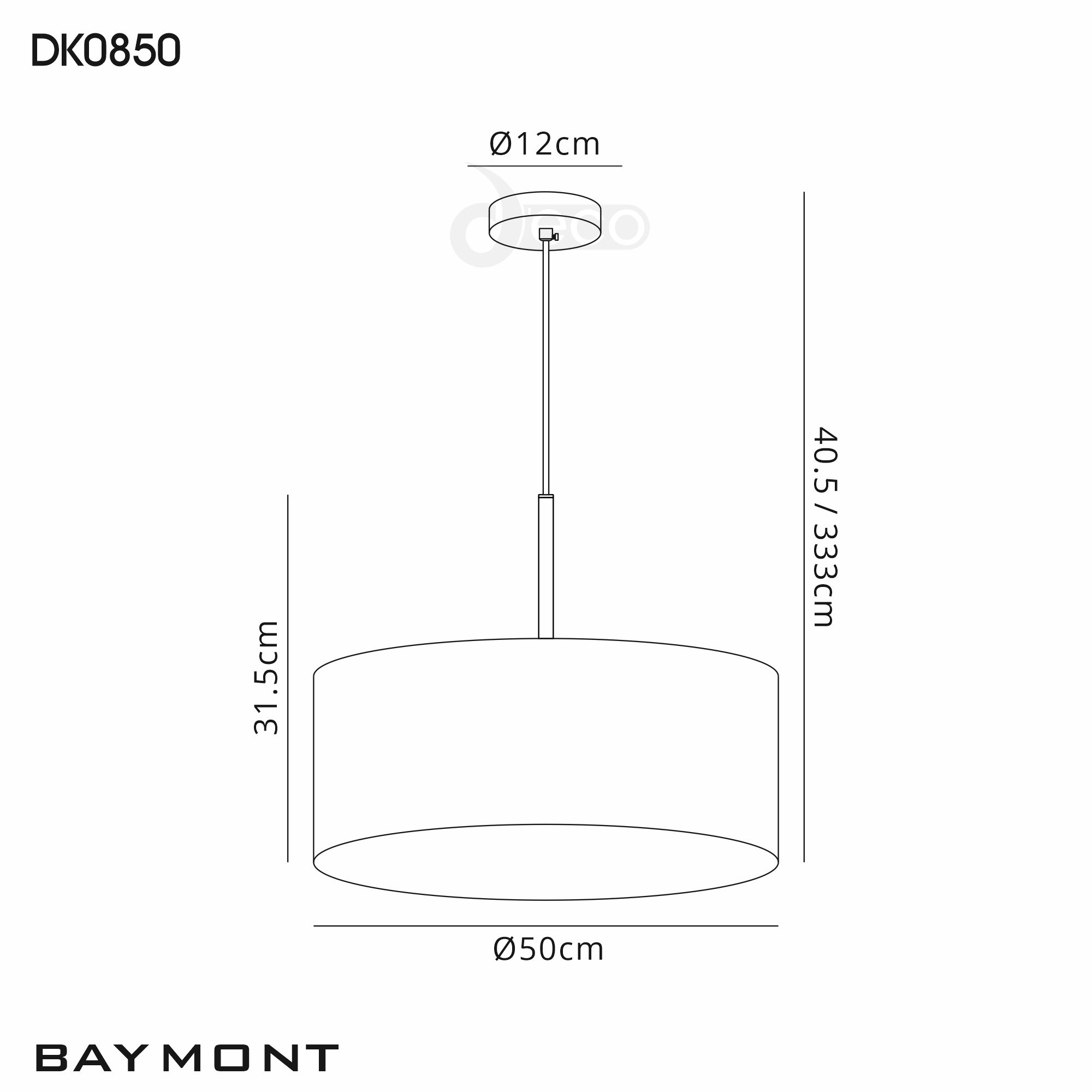 DK0850  Baymont 50cm 5 Light Pendant